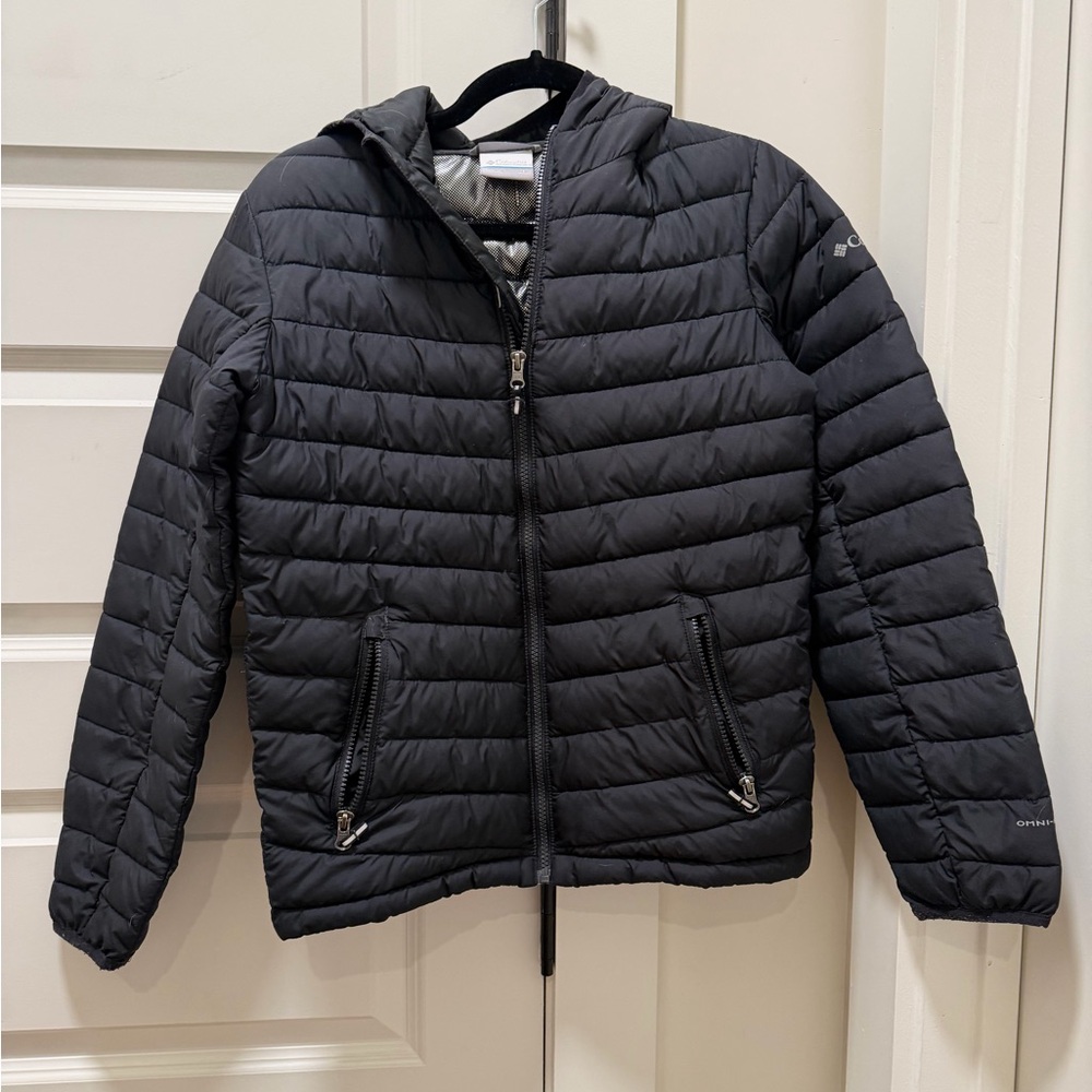 Columbia Black Hooded Puffer Jacket - Youth L